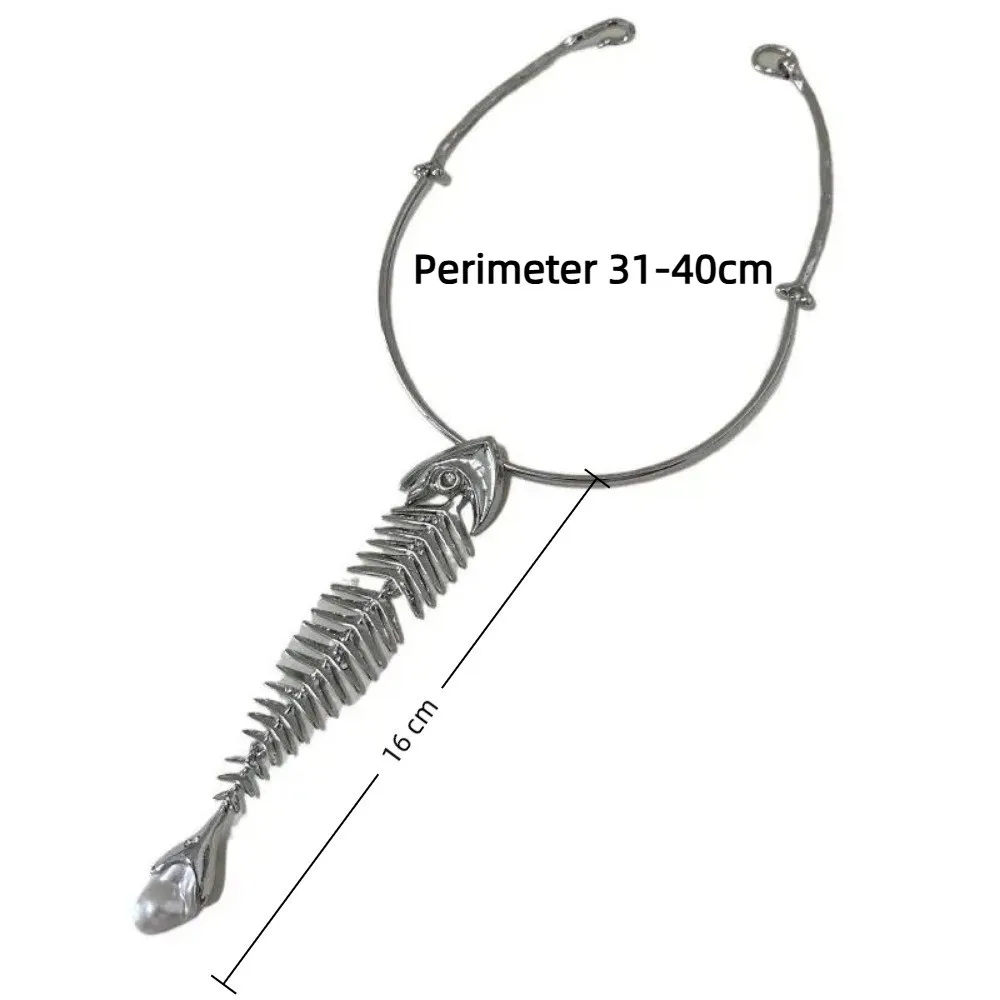 Novelty Design Alloy Big Fish Bone Pendant Exaggerated Choker Necklace Women Necklace Jewelry Accessories Gift