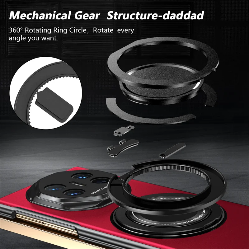 Magnetic Lens Stand Matte ShockProof Soft Silicone Case - Skin-Friendly Protection Cover