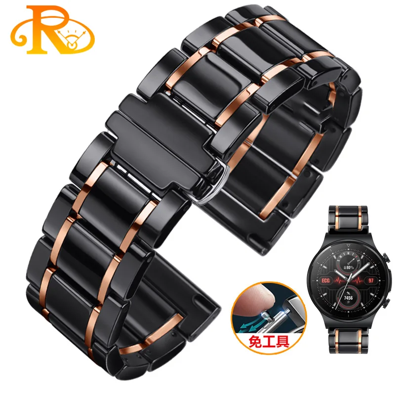 

20mm 22mm Watch Band Strap For Samsung Galaxy 3 Watch 42 46mm GEAR S3 Active2 Classic quick release for Huawei GT Ceramic strap
