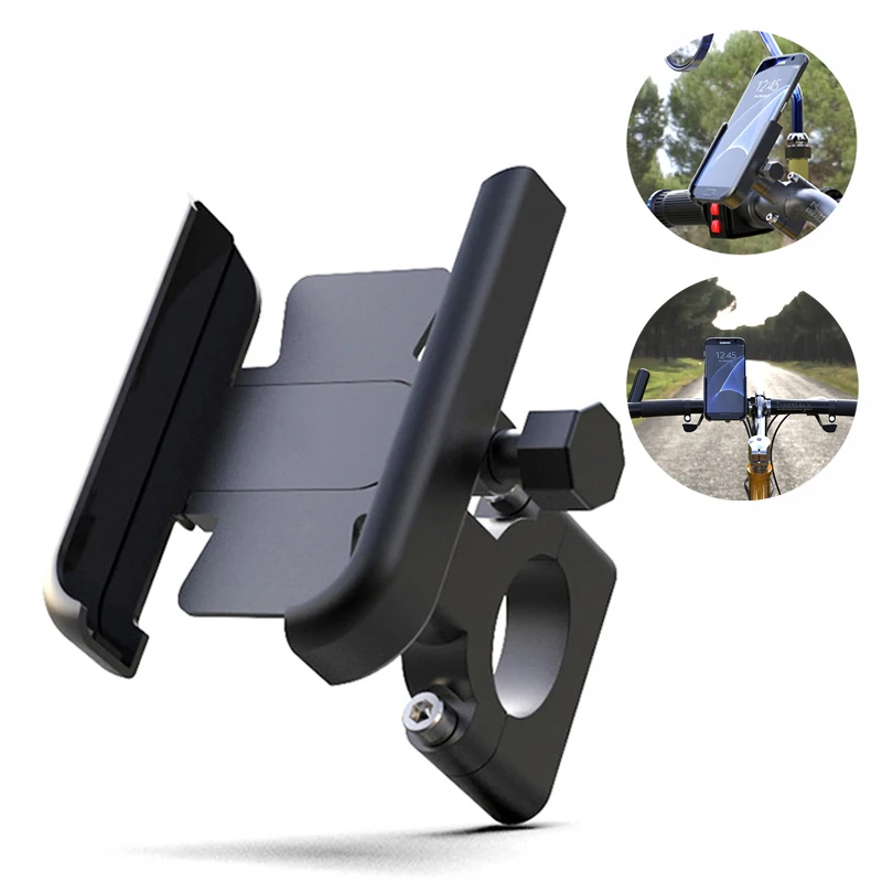 Aluminum Alloy Motorcycle Bike Bicycle Phone Holder For 4-7 inch Phone GPS Handlebar Mount Firm Motorbike Bicycle Accessories durable motorcycle mobile phone holder aluminum alloy rotary stand for motorbike handle motorcycle accessories supplies goods