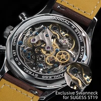 Sugess Pilot Watch ST19 Origin Movement Swanneck Wristwatch Mechanical Chronograph Sappire Crystal Military Limited Racing 1963 2