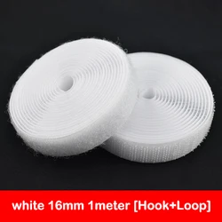 1 Meter Black & White Hook and Loop Fastener Tape - Adhesive Sewing Strips Accessories - Hook and Loop (White 16mm 1Meter)