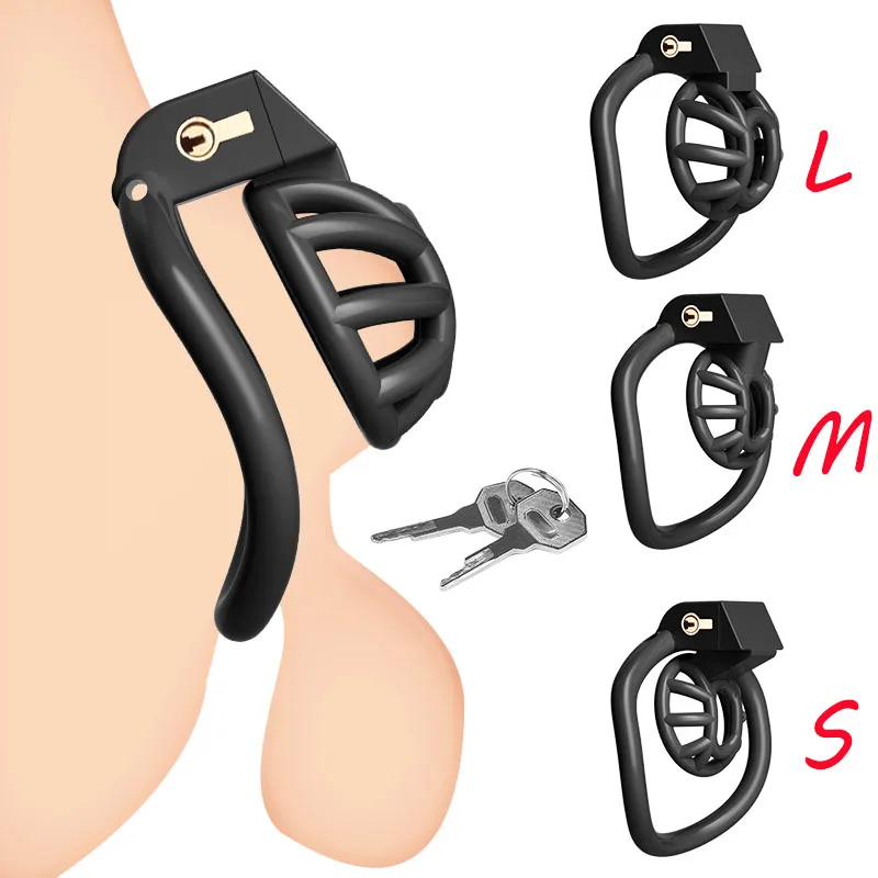 Penis Chastity Cage Set With 3 Size Cock Ring Chastity Lock Sex Toy For Men