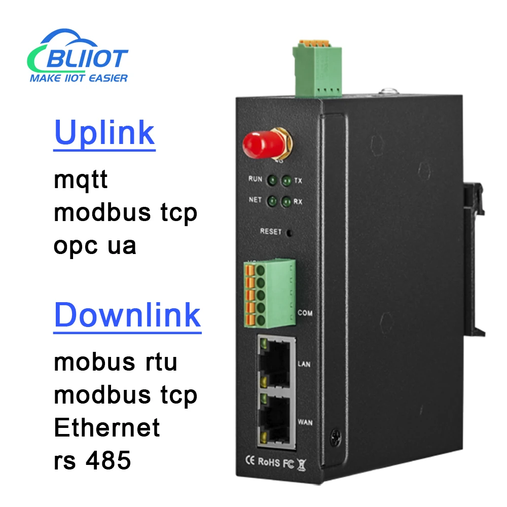 BLiiot Modbus RTU TCP Ethernet to MQTT OPC UA RS232/RS485 Acquisition of 100 devices Industrial IoT Gateways Protocol Conversion rs485 ethernet digital quantity 4 channel analog input io port modbus tcp rtu current acquisition modem e821 rtu 0400 eth