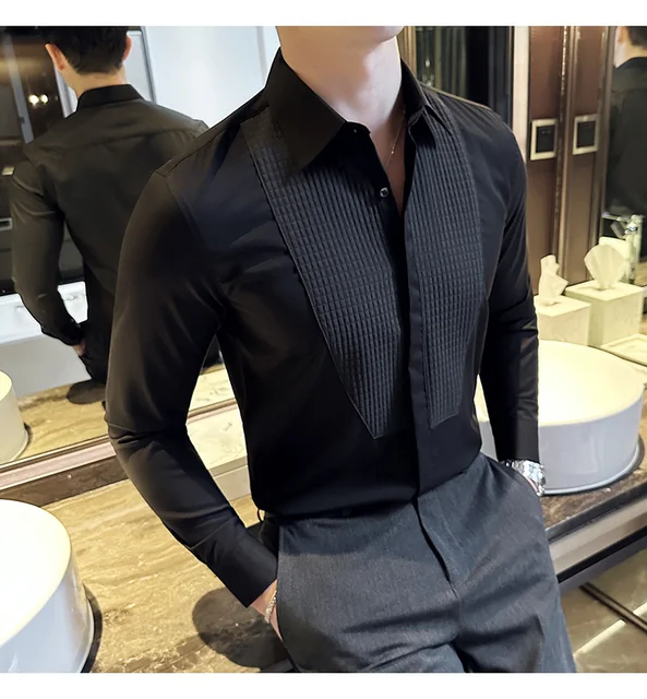 New Tastar Dress Shirt Groom Wedding Long Sleeve Shirt Men's