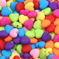 30pcs 11mm 8Color Matte Love Heart Beads Acrylic Loose Spacer Beads For Jewelry Making Diy Bracelet Necklace Needlework Craft