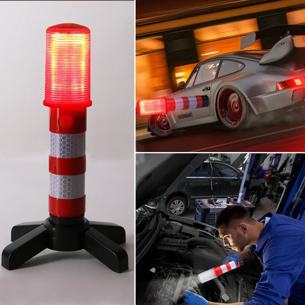 LED Magnetic Flashlight Emergency Roadside Flares Detachable Stand Beacon Safety Strobe Light Warning Signal Alert SOS Lamps Set led light portable flashlight emergency light