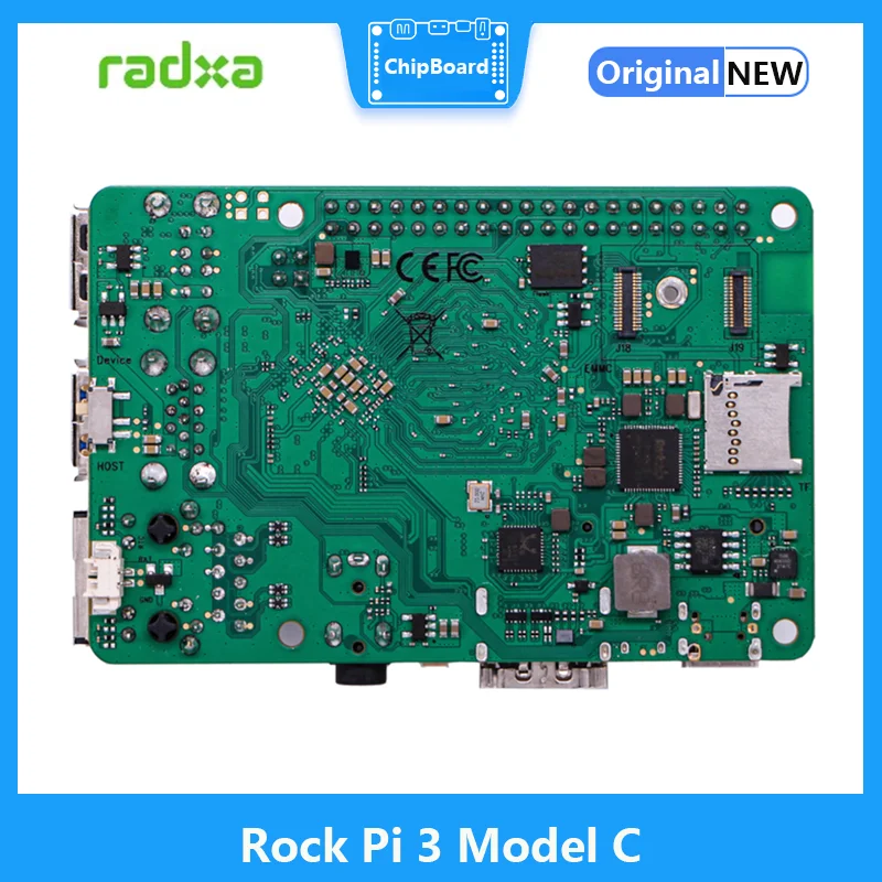 RADXA 3C Rock Pi 3  C RK3566  ھ Cortex A55  , 32bit 3200 Mb/s LPDDR4 4K @ 60 HDM 