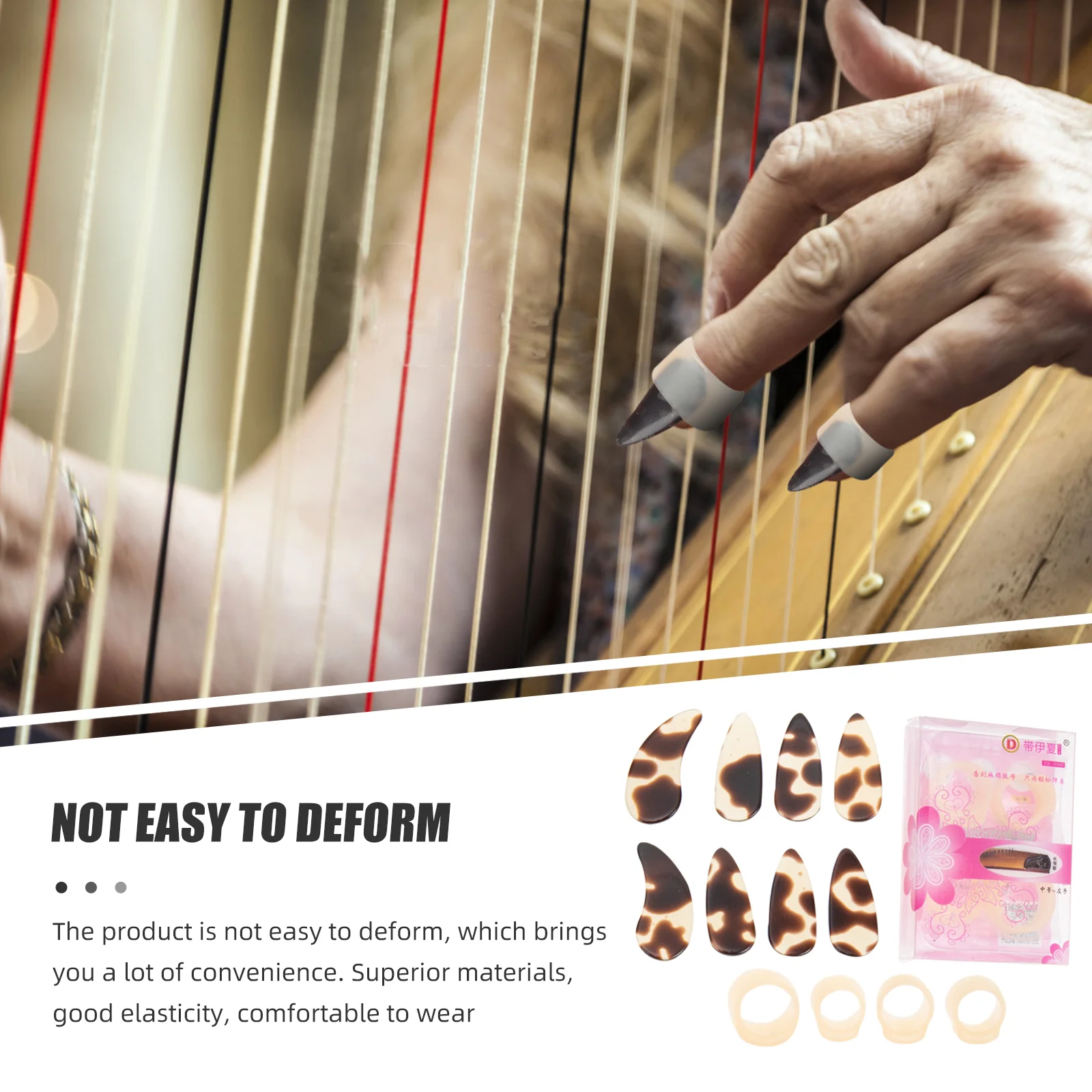 

2 Sets Guzheng Nail Useful Covers Ukulele Practice Accessories Celluloid Protection