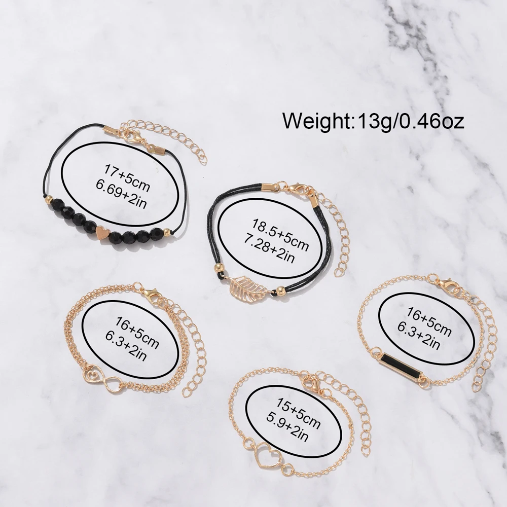 طقم ساعة يد جلدية فاخرة للنساء ، كوارتز 5 قطع