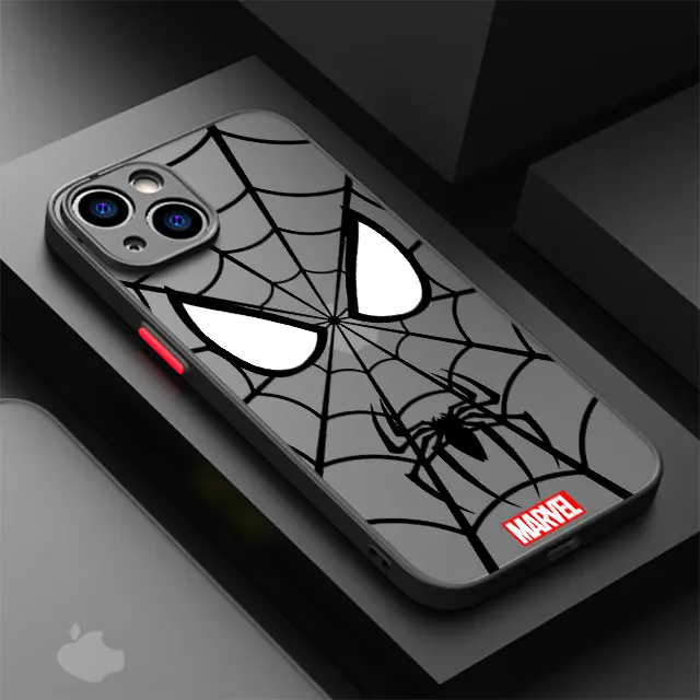 thumbnail image 1 of Funda de teléfono Marvel Spiderman para iPhone 11 12 Mini 13 14 Pro 15 Pro Max 7 8 Plus XR XS MAX carcasa dura mate, 1 of 5