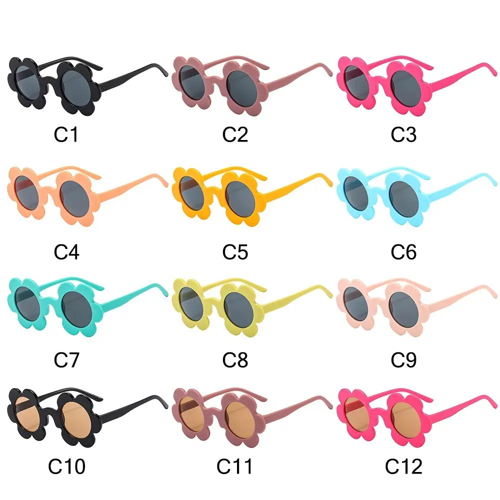 Neue trendige Sonnenblumen-Sonnenbrille für Damen, Retro-Sonnenbrille mit runden Blumen, lustiger Roman, Disco/Festival/Party-Sonnenbrille für Erwachsene – Detail 1