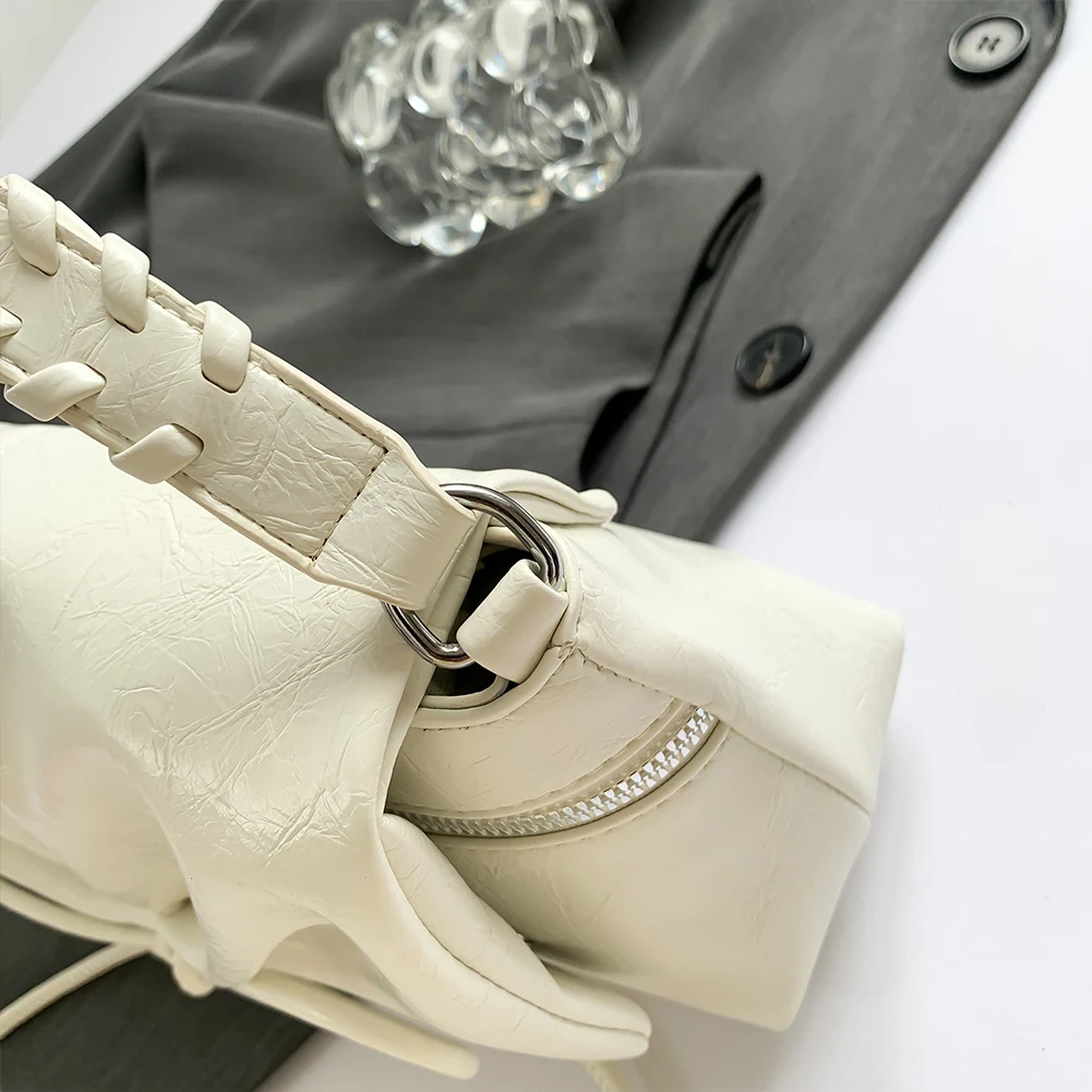 Women PU Leather Clutch Purse Magnetic Closure Hobo Bag