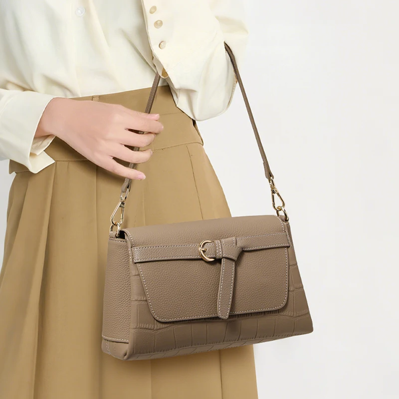 2026 Hochwertige Achseltasche Neues Modell aus erstklassigem Rindsleder Elegante Umhängetasche für den Nischenmarkt