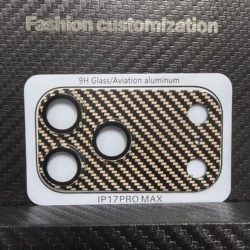 Premium 3D Aluminum Alloy Camera Lens Protector with Kevlar Carbon Fiber Film Cap (Gold)