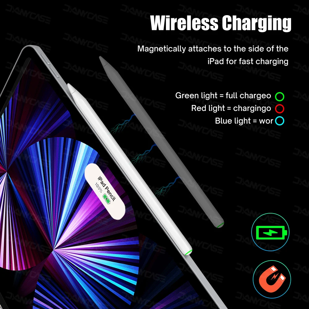 For Apple Pencil 2 1 with Wireless Pairing Charging iPad Air 4 5 Pro 11 12.9 Mini 6 for iPad Pencil Palm Rejection Tilt Stylus tablet pillow pad