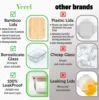Glass Food Storage Containers with Bamboo Lids (4 Pack, 36 Ounce) Eco Friendly Meal Prep Containers Airtight – Plastic Free, BPA 4