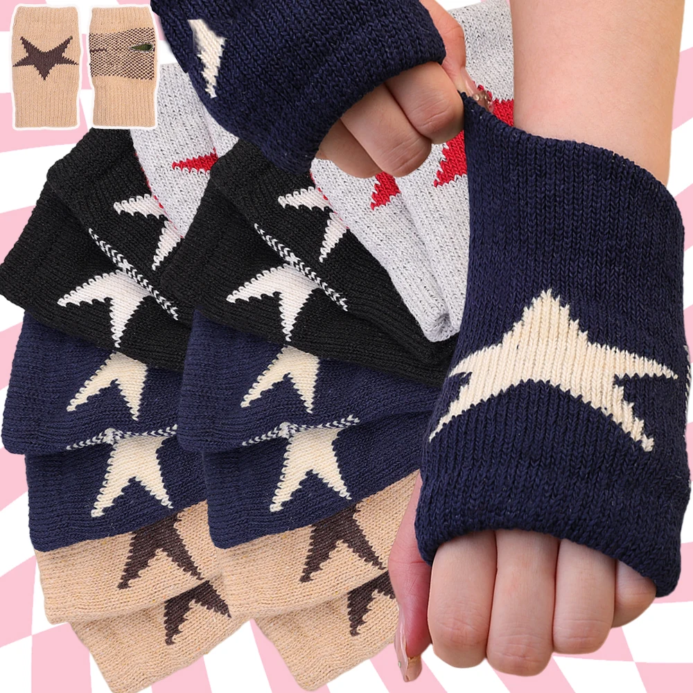 2023 Winter Touchscreen Knitted Gloves Women Outdoor Winter Warm Stretch Knit Imitation Wool Half Finger Fingerless Mittens