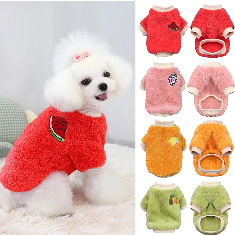 

Warm Fleece Dog Clothes Winter Pet Dogs Pullover Coat Puppy Kitten Clothing French Bulldog Yorkies Costume For Small Dogs Cats