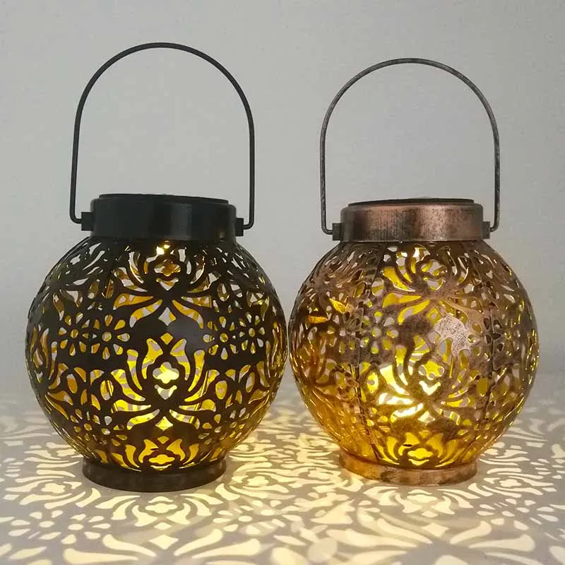 

Уличный подвесной фонарь на солнечной батарее, водонепроницаемый металлический светодиодный декоративный светильник для сада, патио, газона, настольного фонаря