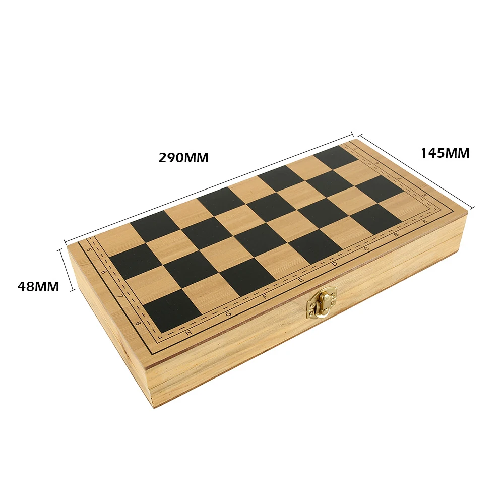 Wooden Chess Foldable Chess Board Wooden Chess Set Folding Chess Board Game Set Portable Travel Checkers Suit Beginner Educational Toy for Kids