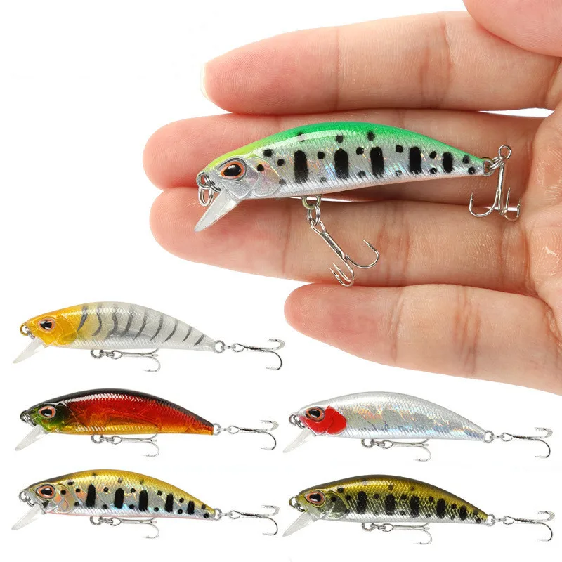 

Mini Sinking Minnow Wobblers Fishing Lures 5.5cm 5g Trout Artificial Plastic Hard Bait Jerkbait Crankbait Bass Fishing Tackle