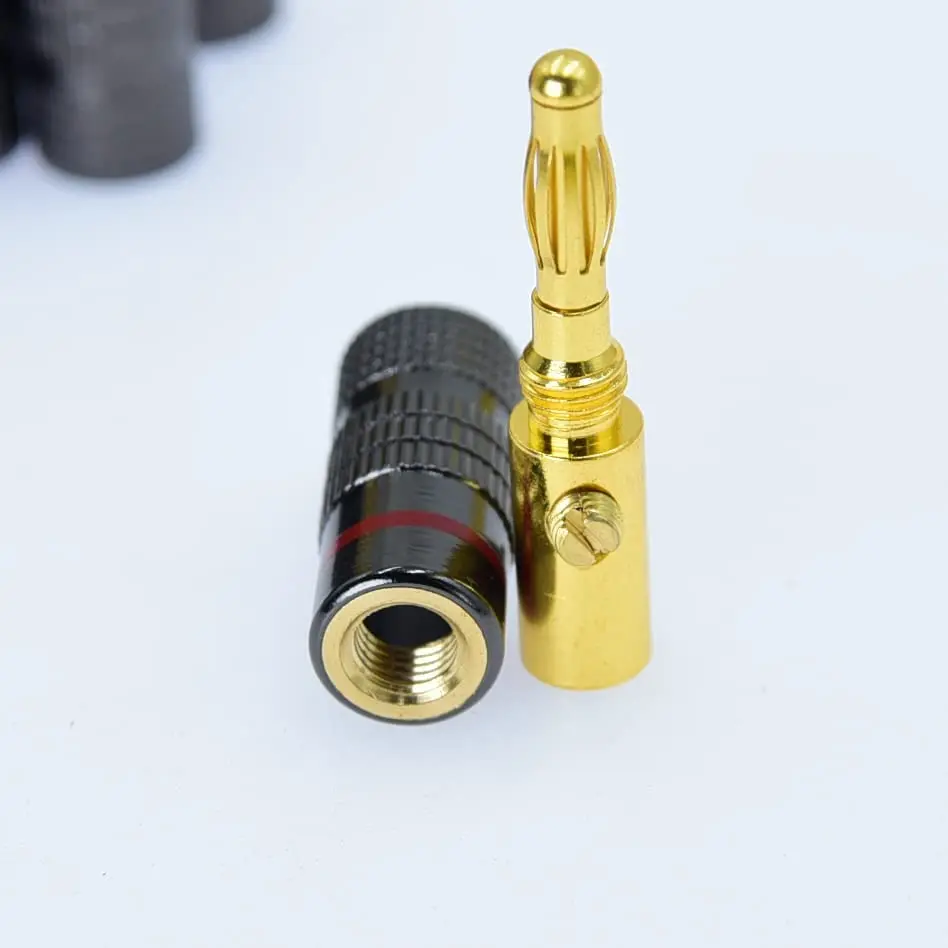 Connettore A Banana Da 4 Mm Jack Audio Maschio Terminale Altoparlante Connettore Placcato Oro Cavo Musicale Fai Da Te Nero Rosso Elettronica Di Consumo