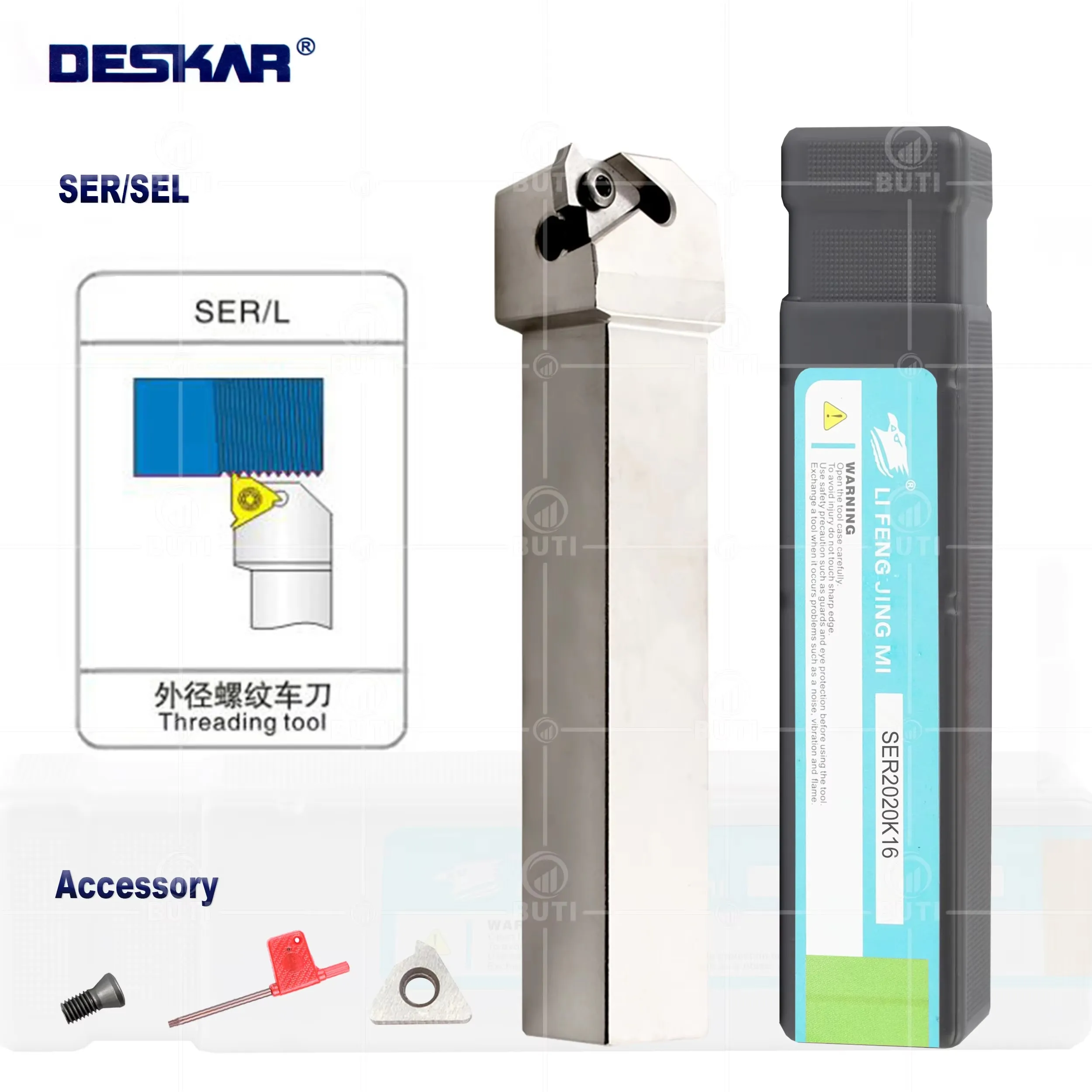 DESKAR 100% 오리지널 SER/L1212K16 1616H16 2020K16 2020K16-B CNC 선반 외부 나사 공구 홀더 절삭 공구 나사 브래킷