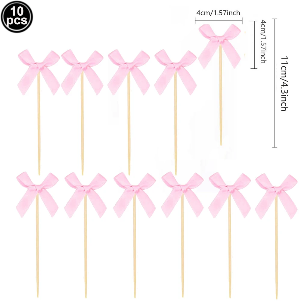 Pink Bow Party Banner Decorations - Stylish Hanging Triangle Flags for Weddings, Bridal Showers, and Birthdays