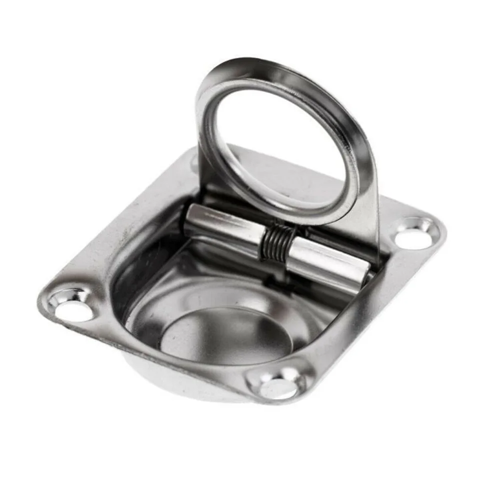 ANBOWEI 4 anelli di ancoraggio ad anello a D resistenti in acciaio, per rimorchi e furgoni, per auto, rimorchi, camion, barca, montaggio con corda, rivestimento nero, carico 450 kg