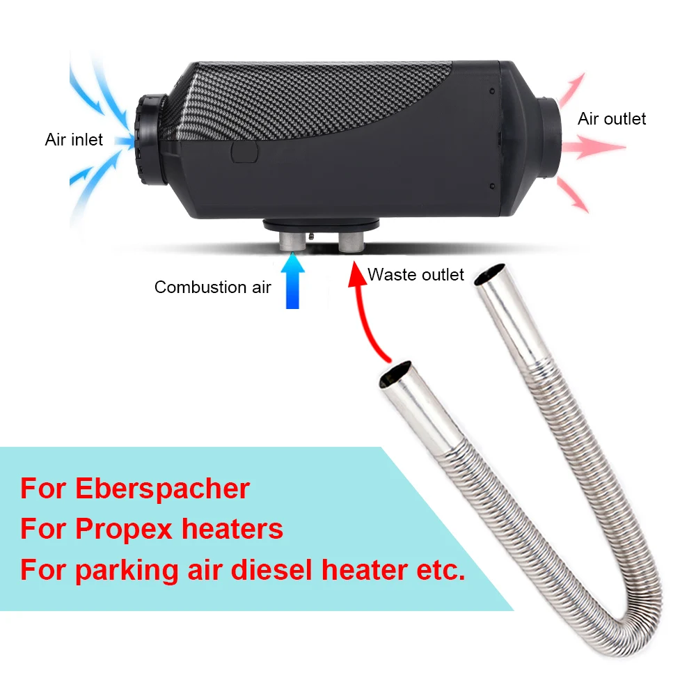 Diesel Heater Exhaust Pipe 200/300cm 25mm Stainless Steel