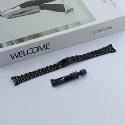 Elegant Slim Metal Bracelet for Women - Stainless Steel Watchband Accessories for Mi Band (7 Metal Black)