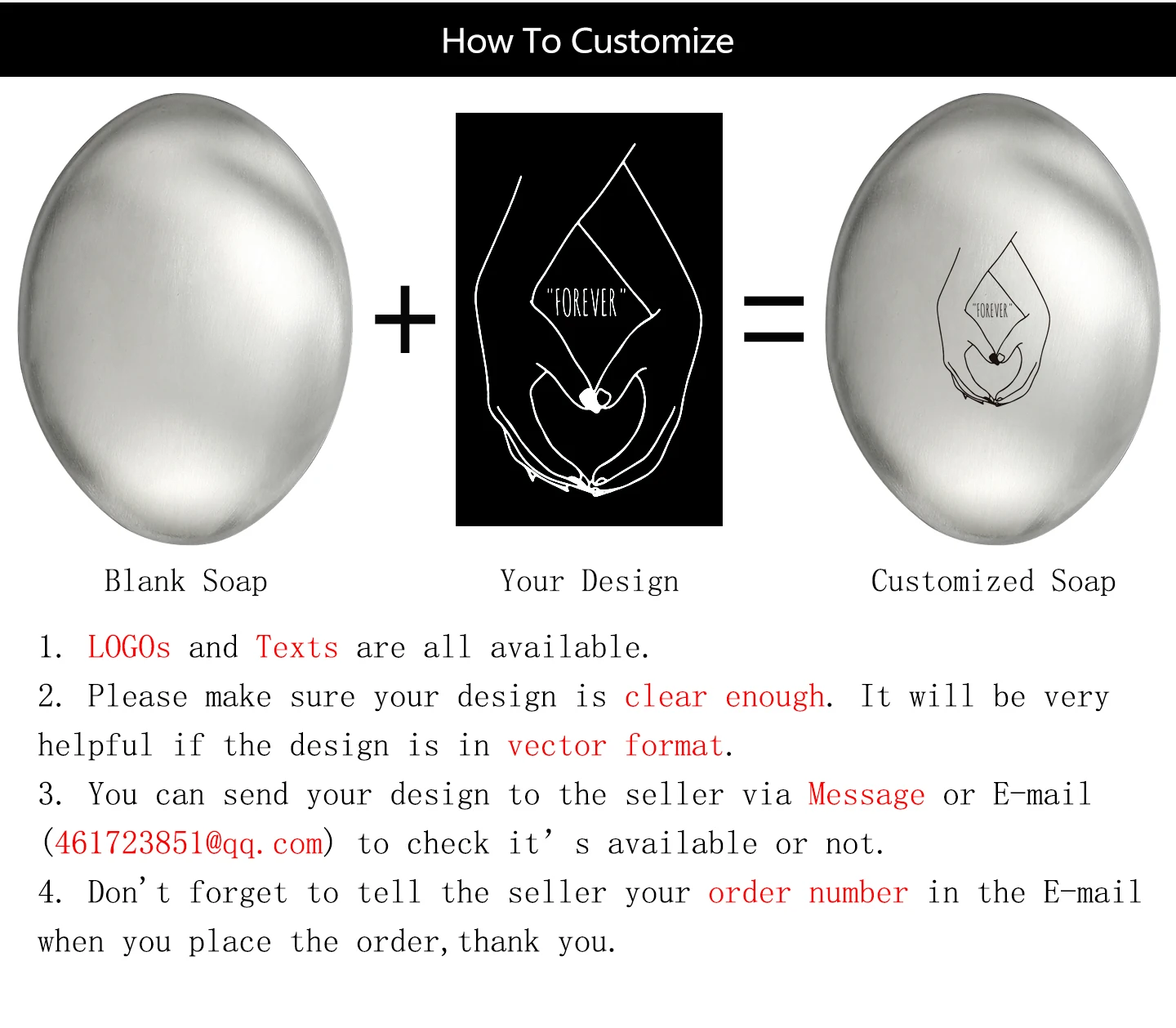 304 Edelstahl Geruchsentfernende Seife Personalisierte Benutzerdefinierte LOGO-Text Deodorierende Seife für Geschirr Handwäsche Küche Geschenk – Detail 5