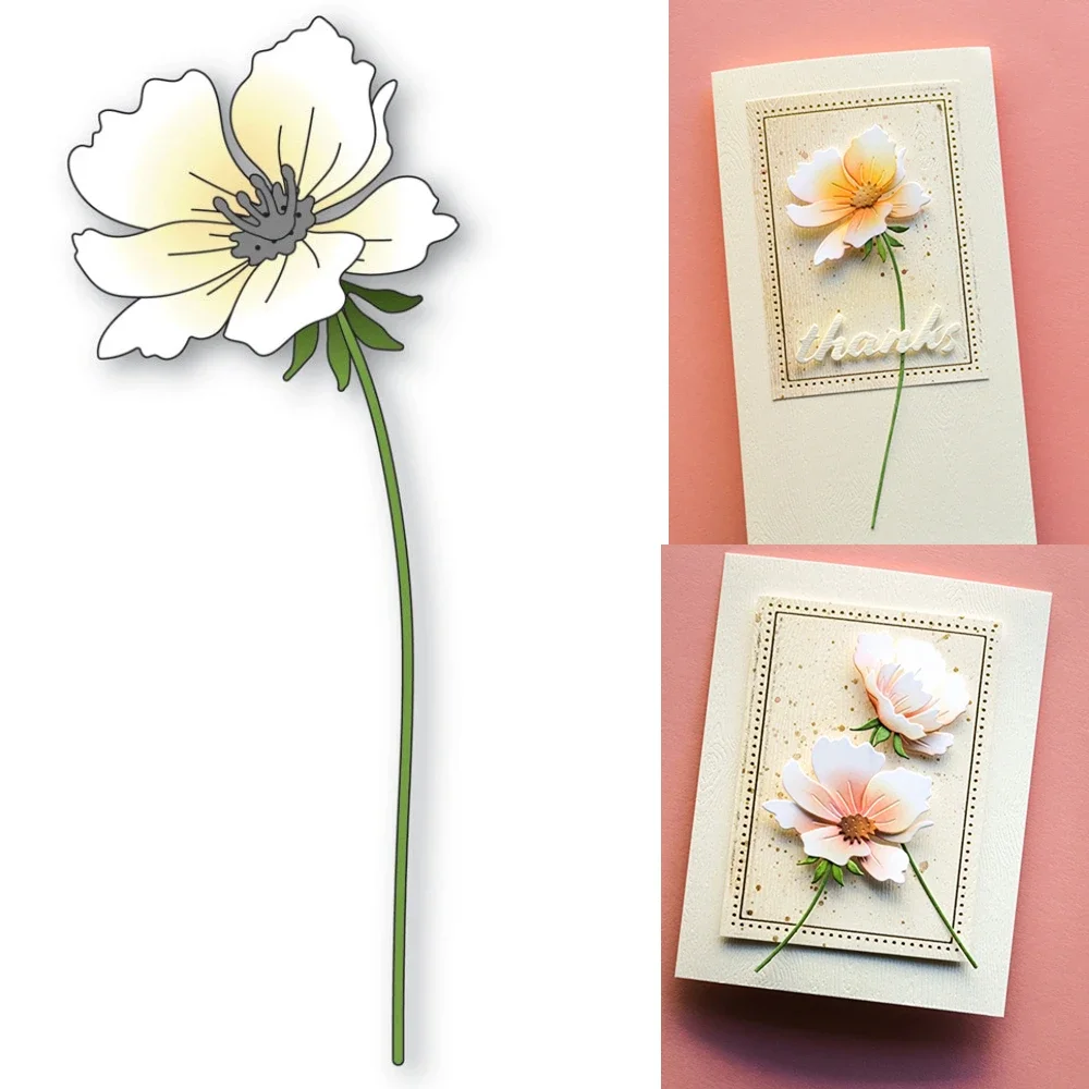 

Blooming Anemone Dies Scrapbook Diary Decoration Stencil Embossing Template DIY Greeting Card Handmade