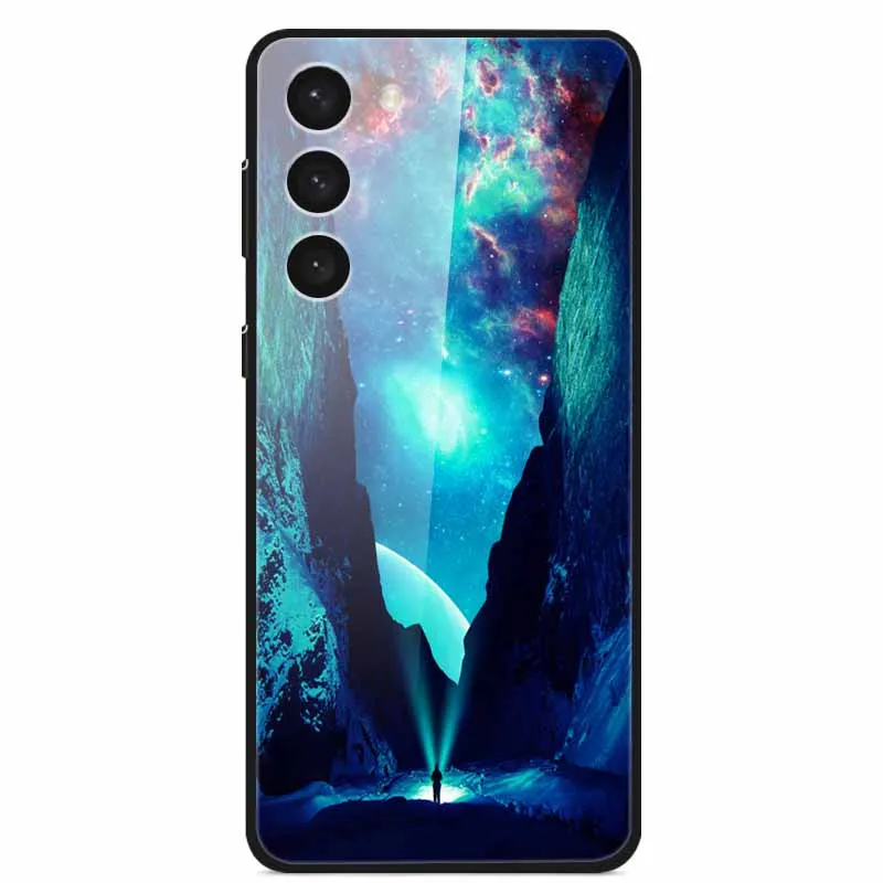 Premium Tempered Glass Case with Space-Themed Design and Enhanced Bumpers