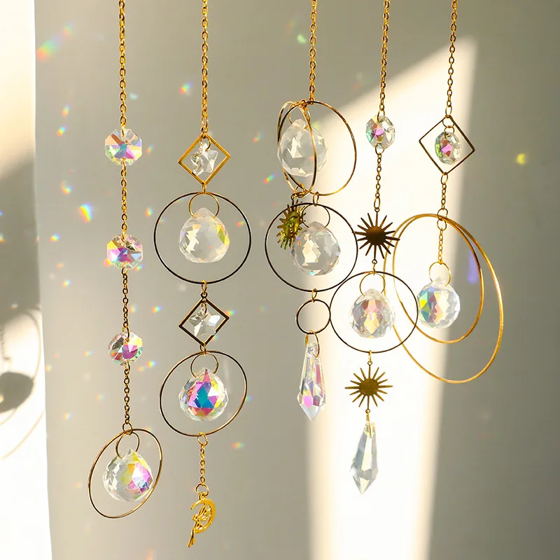 

1PC Crystal Suncatcher Hanging Decoration DIY Rainbow Maker Light Catcher Crystal Ball Prism for Garden Outdoor WindowDecor Gift