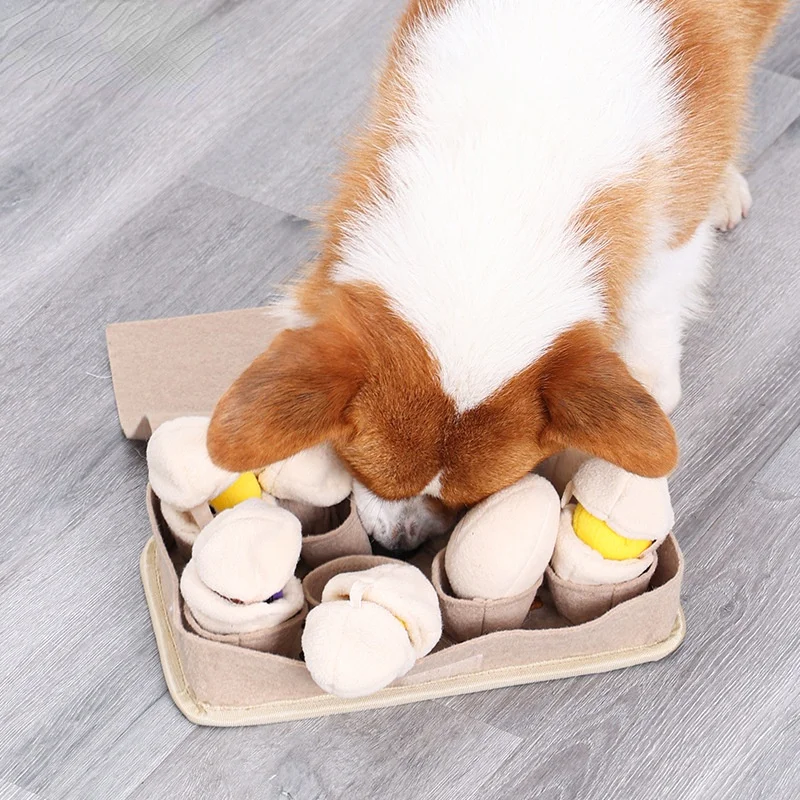 

Blind egg box sniffing dog toys hide food, leak food, prevent disassembly, consume physical strength, puppy teething toys