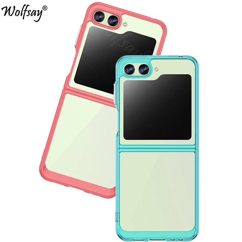 Custodia Morbida Trasparente Per Samsung Galaxy Z Flip 5 Custodia Cover Posteriore Color Silicone Per Samsung Z Flip 5 Custodia Per Samsung Z Flip5 5G