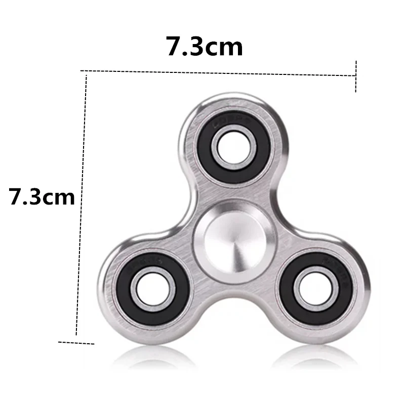 70mm Triangle Finger Aluminum Alloy Metal Spinner No Box R188 Bearing Turn for 3-4 Minutes Child Toys Decompression Toy Spinner — view 3