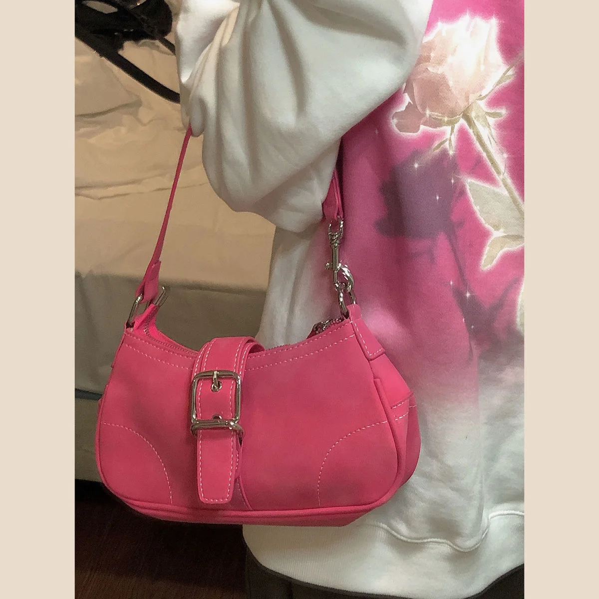 pink strap bag