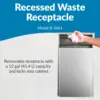 Recessed Waste Receptacle, Satin Finish 12-Gallon –Wall-Mounted Stainless Steel Trash Can for Commercial Restrooms Liner 2