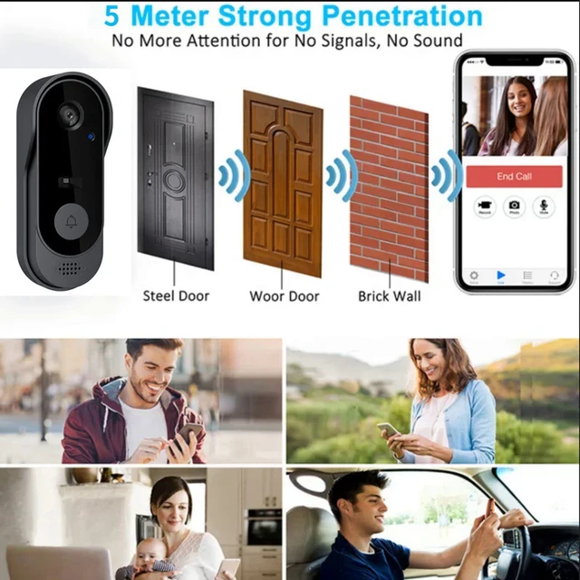 Tuya Doorbell With Camera Wireless Bundle Doorbell Smart Home WIFI HD Outdoor Phone Camera Security Video Intercom Night Vision 6