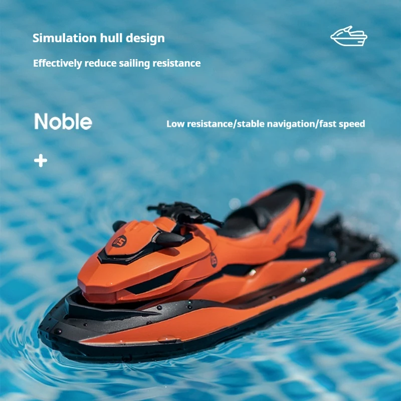 Hot High-Speed Remote Control Boat 2.4g Rc Jet Ski Mini Electric Motorboat For Kids Double Motor Summer Water Play Children Gift 2