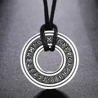 LIKGREAT Vintage nordique Rune colliers pour hommes en acier inoxydable Runes nordiques Viking Jewerly païen pendentif amulette cadeau offre spéciale 1