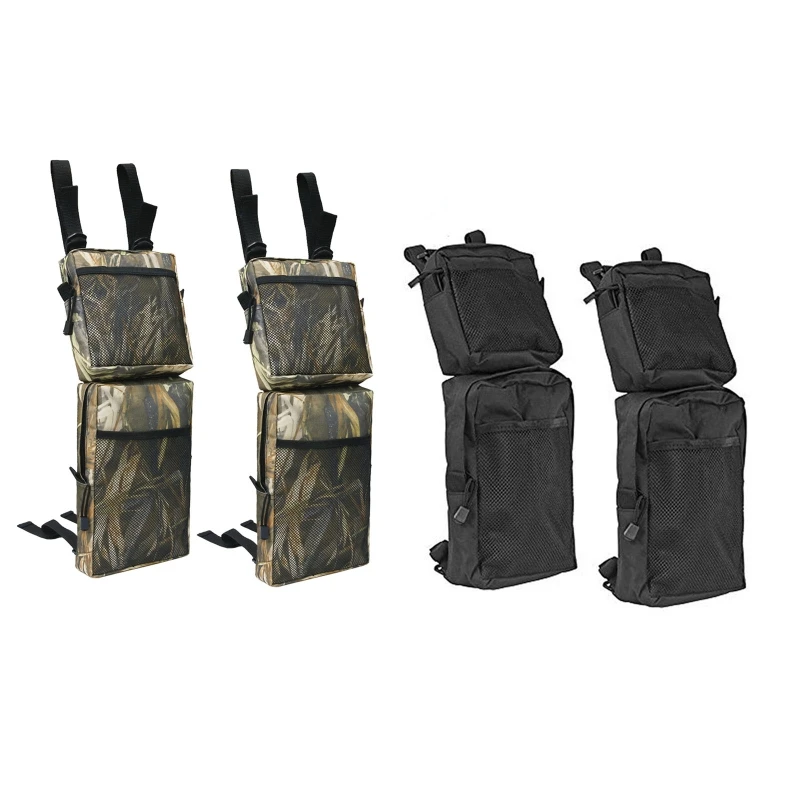 

094D 2x Outdoor ATV Rear Frame Side Bag Snowmobile Panniers with Fixed Strap Large Capacity Storage Carrying Driving