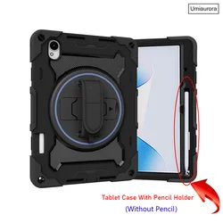 Rugged Shockproof Tablet Case with Stand and Strap - Universal Fit for MatePad Pro 13.2 (02 Black)
