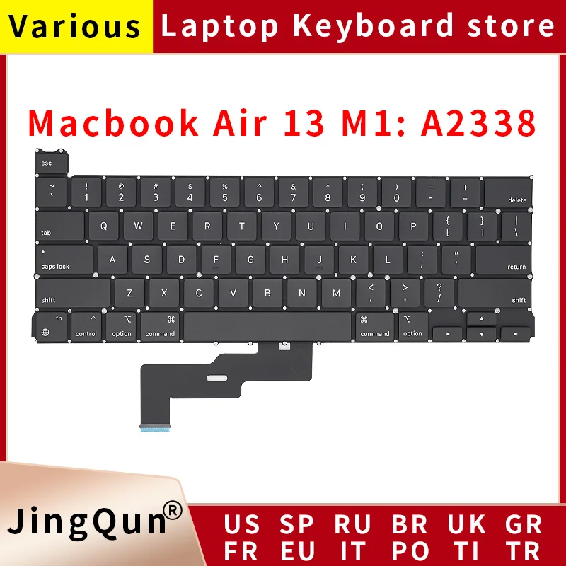 

Laptop Keyboard For Macbook Air 13" M1 A2338 US UK Russian German French Spain Brazil Italian Portugal PT Turkey TR Thai