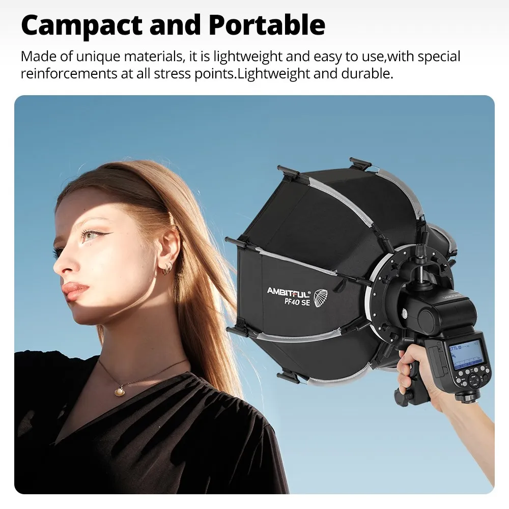 Portable Octagon Umbrella Softbox + Honeycomb Grid for V1 AMBITFUL PF30/PF40 30cm /40cm