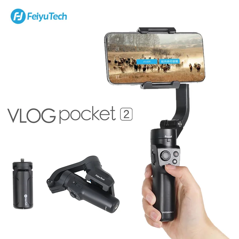 

FeiyuTech Vlog Pocket 2 MINI Smartphone Gimbal Handheld Stabilizer selfie stick for Mobile iPhone 11 pro Samsung Huawei Xiaomi