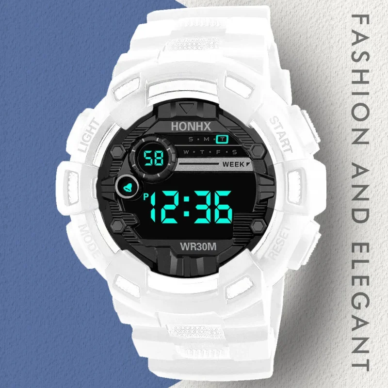 

Casual Sports Men's Watches Rubber Waterproof Led Digital Date Military Sport Rubber Quartz Watch Alarm Digital Wristwatches